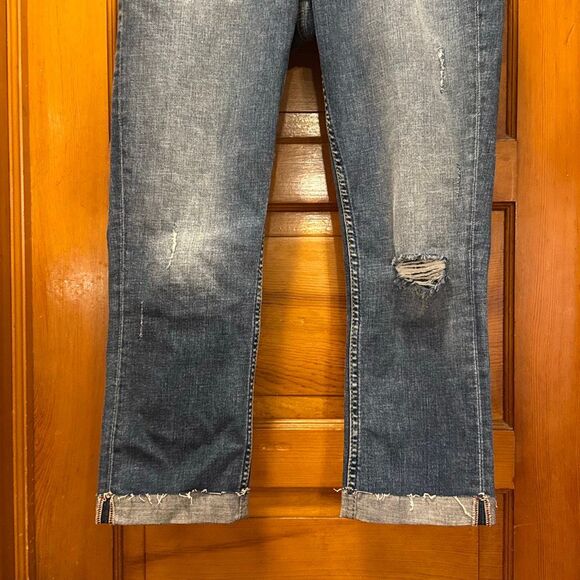 Silver Jeans Elyse Crop Denim Blue Jeans Capri Women’s Size W25 / L22.5 Light Wa - Picture 3 of 8
